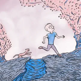 Course poursuite avec une belette à la poursuite d’un humain peu rassuré.